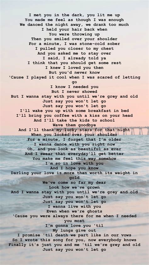 say you won't let go lyrics